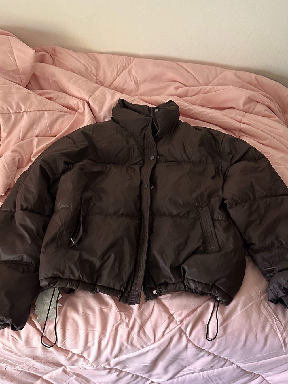 Express Black Cropped Puffer Jacket